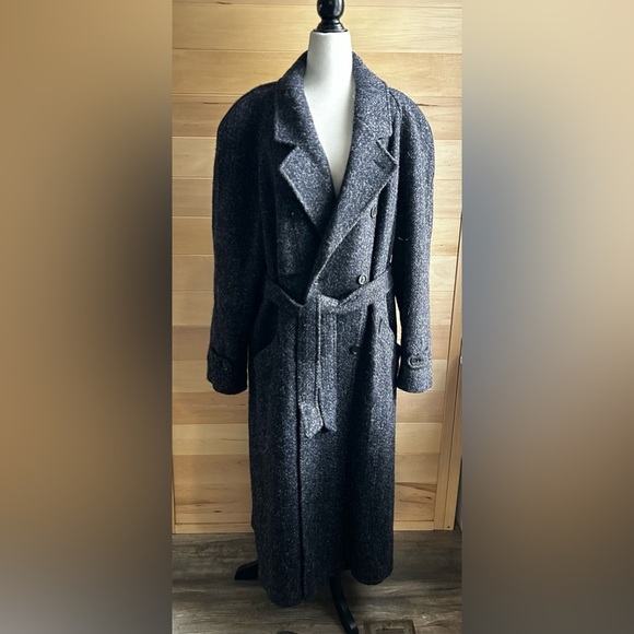 Women/Mens Charcoal Trench Coat made in Romania with wool, unisex - Picture 1 of 12